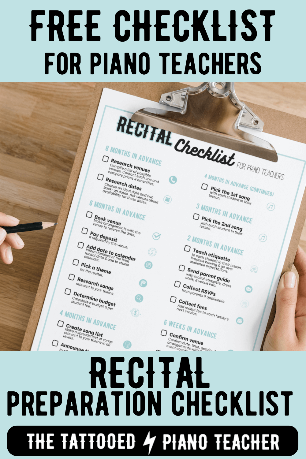 Plan Your First Piano Recital [Free No-Stress Recital Checklist] - The  Tattooed Piano Teacher