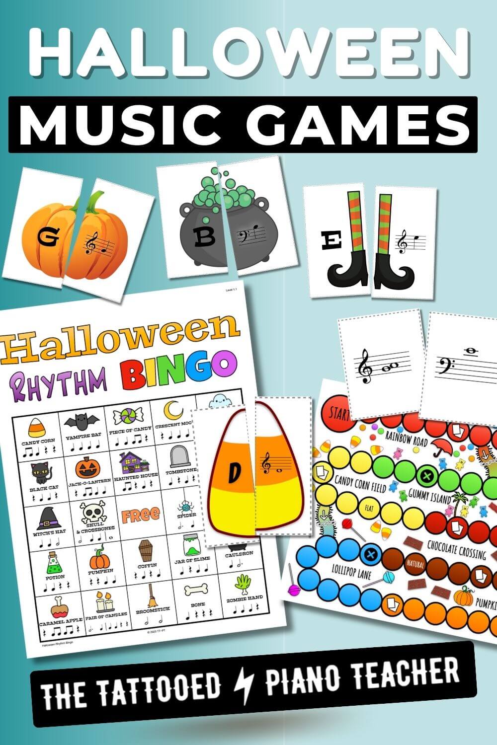 Halloween Music Games. the tattooed piano teacher