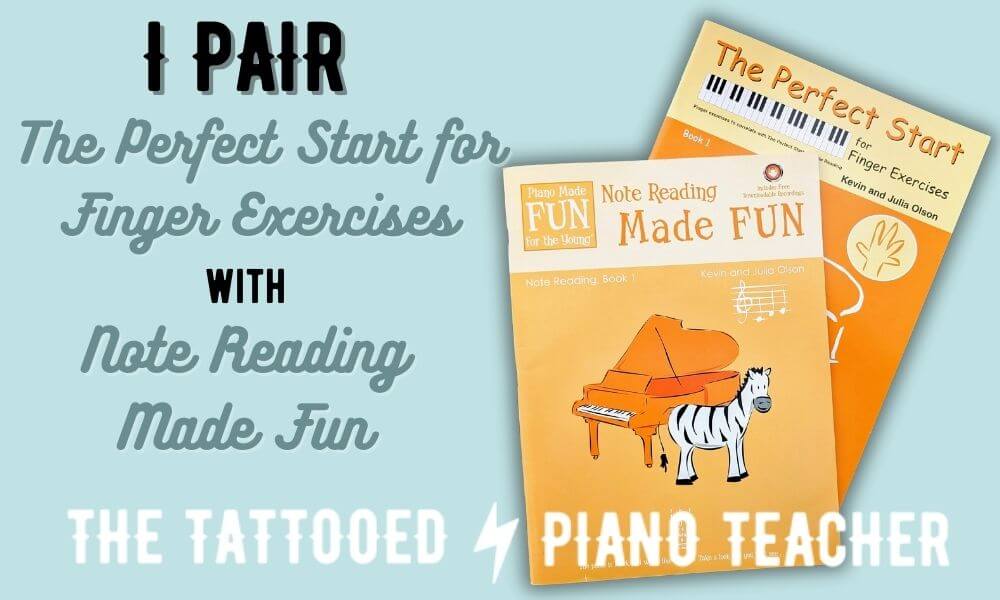 i pair the perfect start for finger exercises with note reading made fun. the tattooed piano teacher.