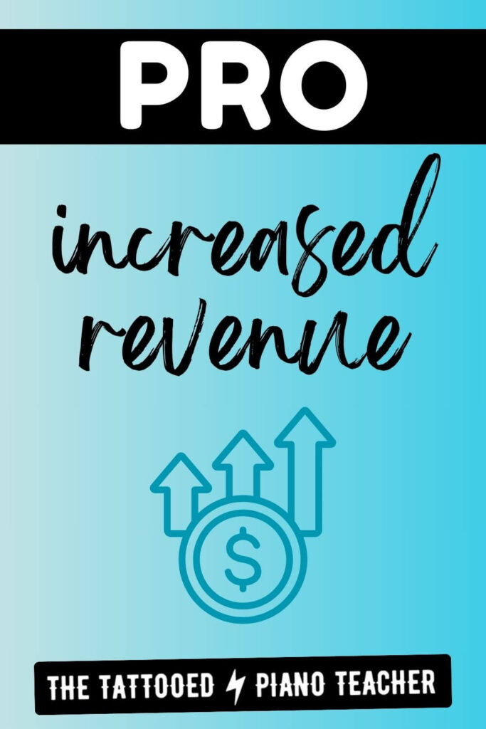 pro of hiring another piano teacher: increased revenue. the tattooed piano teacher.
