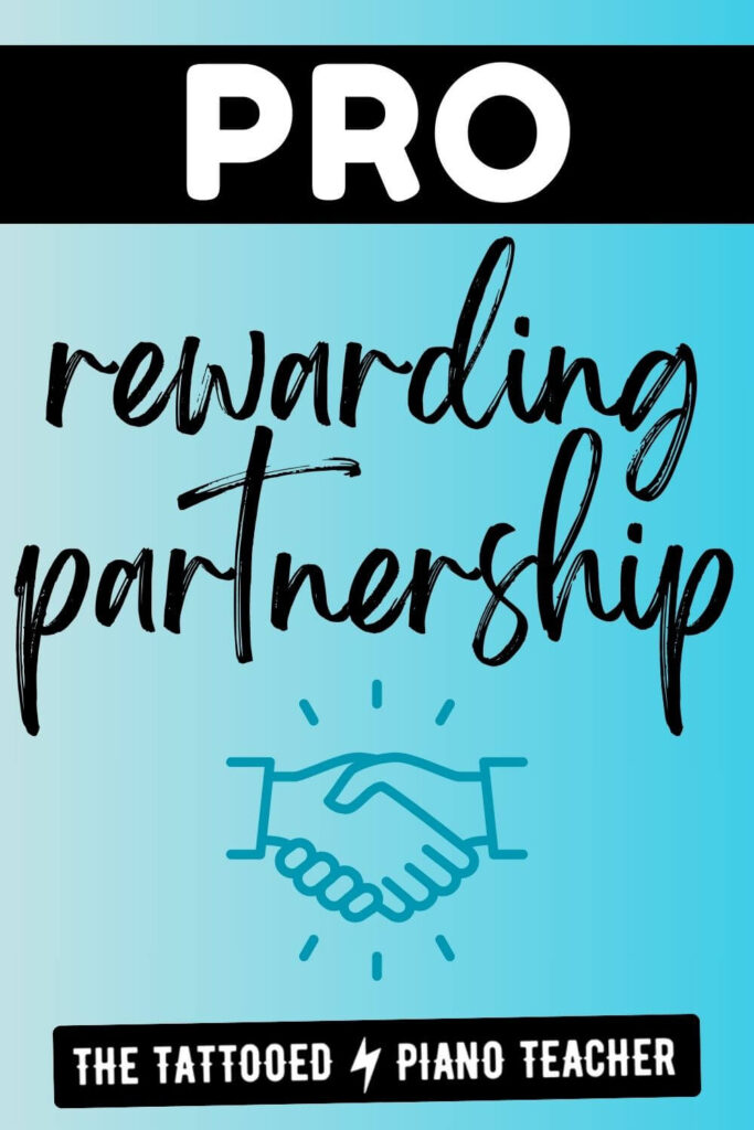 pro of hiring another piano teacher:rewarding partnership. the tattooed piano teacher.