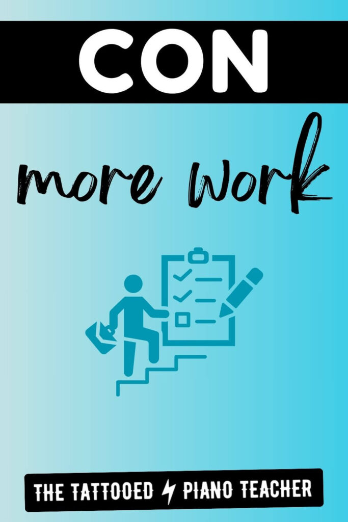 con of hiring another piano teacher: more work. the tattooed piano teacher.