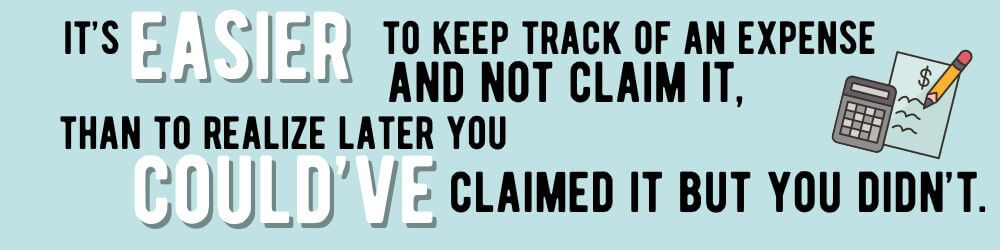 taxes for piano teachers. it's easier to keep track of an expense and not claim it than to realize later you could've claimed it but you didn't
