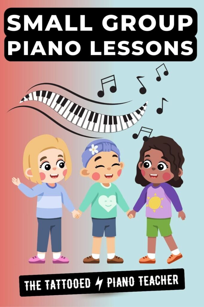 small group piano lessons. 3 students