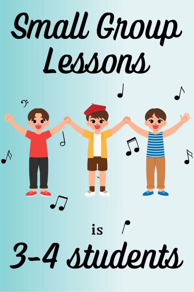 small group piano lessons. 3 or 4 piano students at a time.