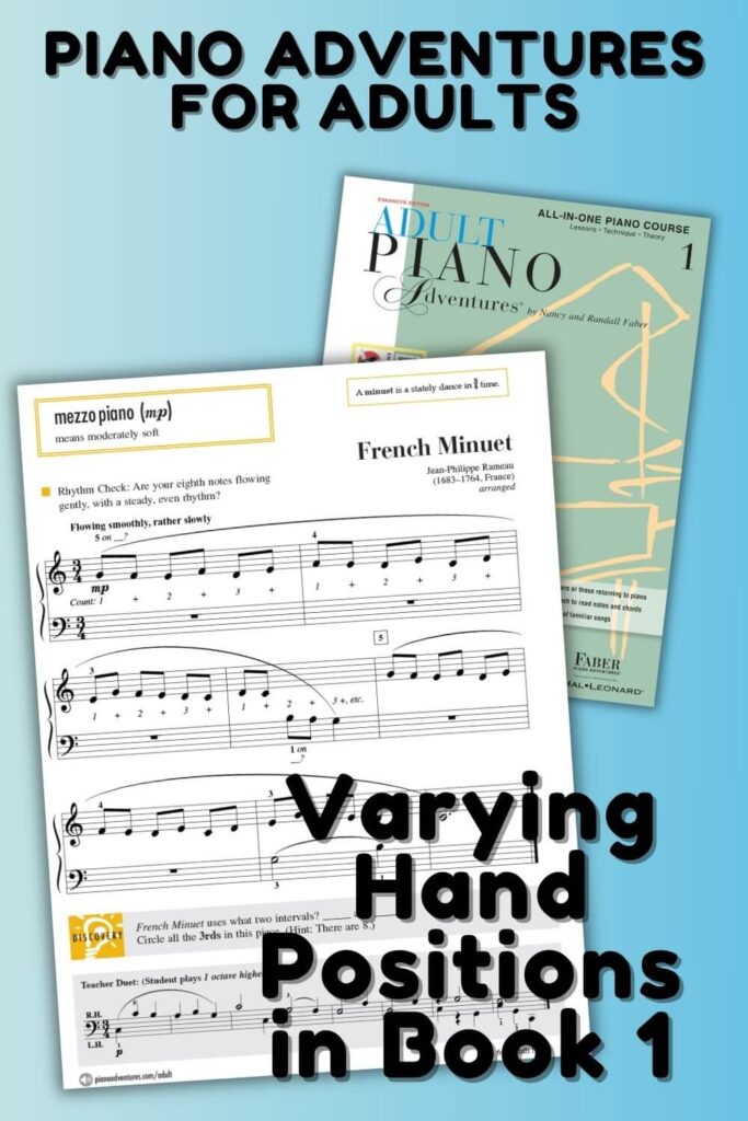 adult piano adventures varying hand position in book 1
