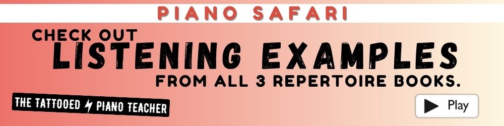 piano safari check out listening examples from all 3 repertoire books. the tattooed piano teacher.