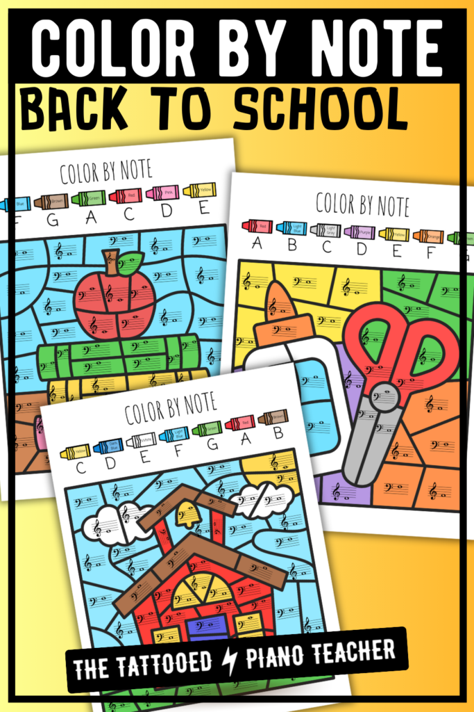 color by note back to school music coloring pages. the tattooed piano teacher.
