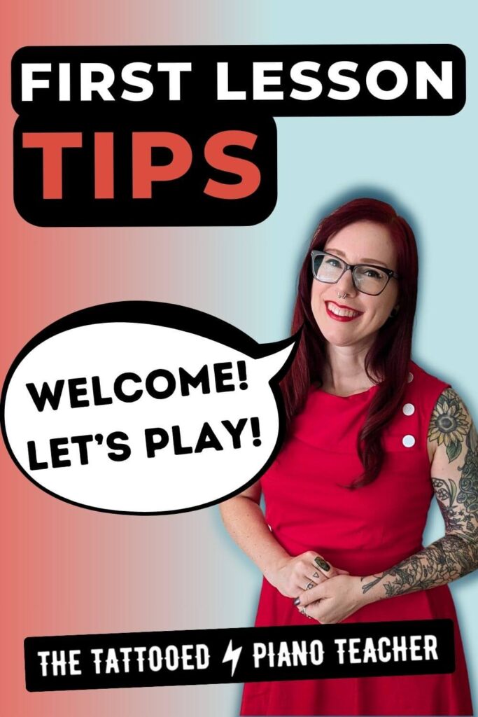 first piano lesson tips for piano teachers. the tattooed piano teacher