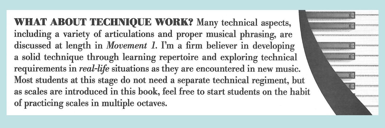 Jennifer Eklund quote Piano Pronto on technique work.