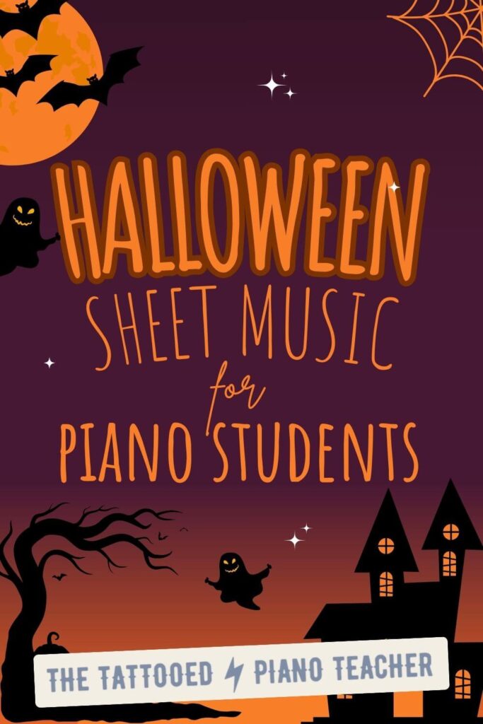 Halloween Piano Sheet Music for Piano Students. the tattooed piano teacher.