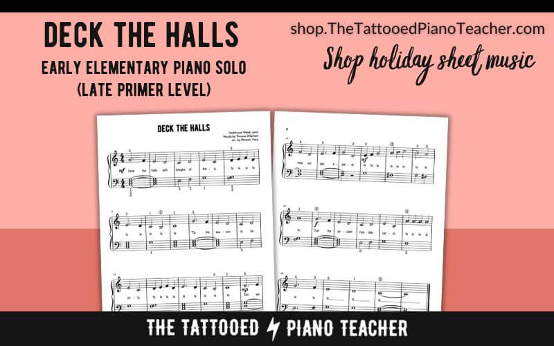 Christmas Sheet Music for Beginners [Free Download] - The Tattooed Piano Teacher for Free Printable Christmas Music Sheets Piano