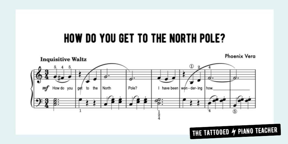 north pole easy piano sheet music for christmas. the tattooed piano teacher