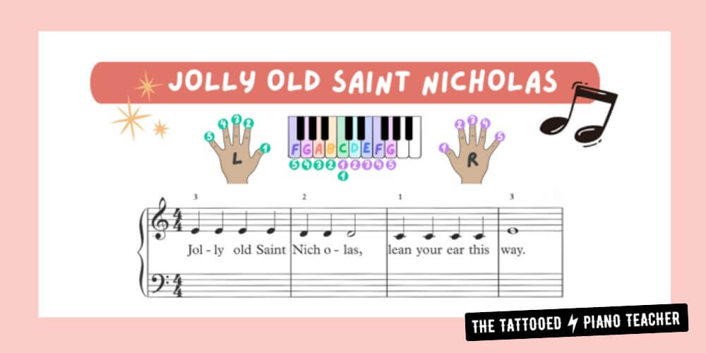 jolly old st nicholas beginner sheet music. free pdf. the tattooed piano teacher. christmas sheet music for beginners.