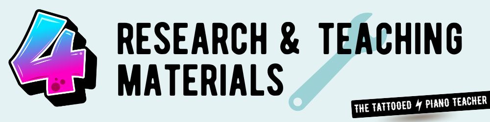 research and teaching materials for piano teachers. the tattooed piano teacher
