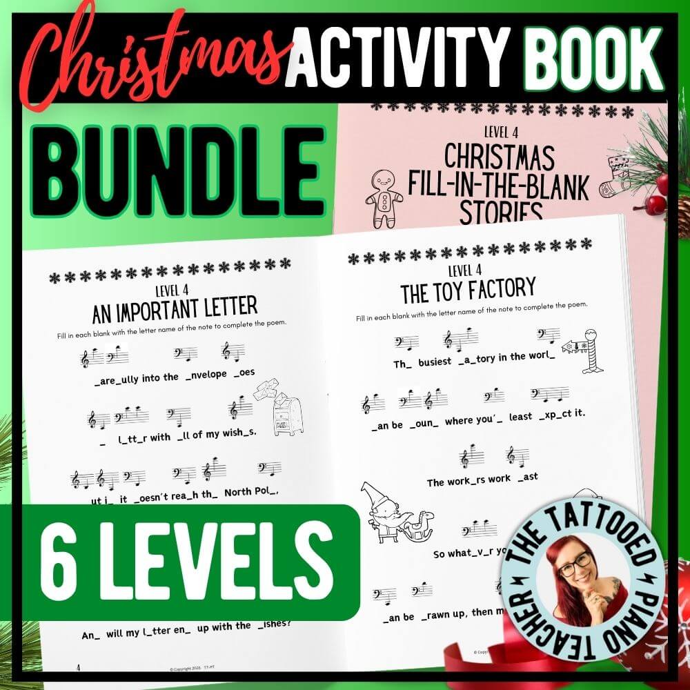 christmas story activity booklets for piano students