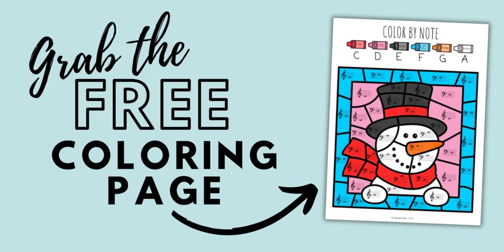 free music coloring page for winter january theory review. beginning piano students note naming activity pdf printable. the tattooed piano teacher.