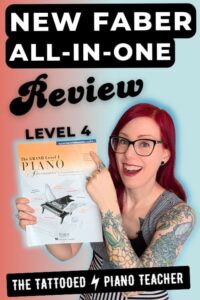 Faber Piano Adventures New Grand LEvel 4 All-in-One Intermediate Book. method review. the tattooed piano teacher.