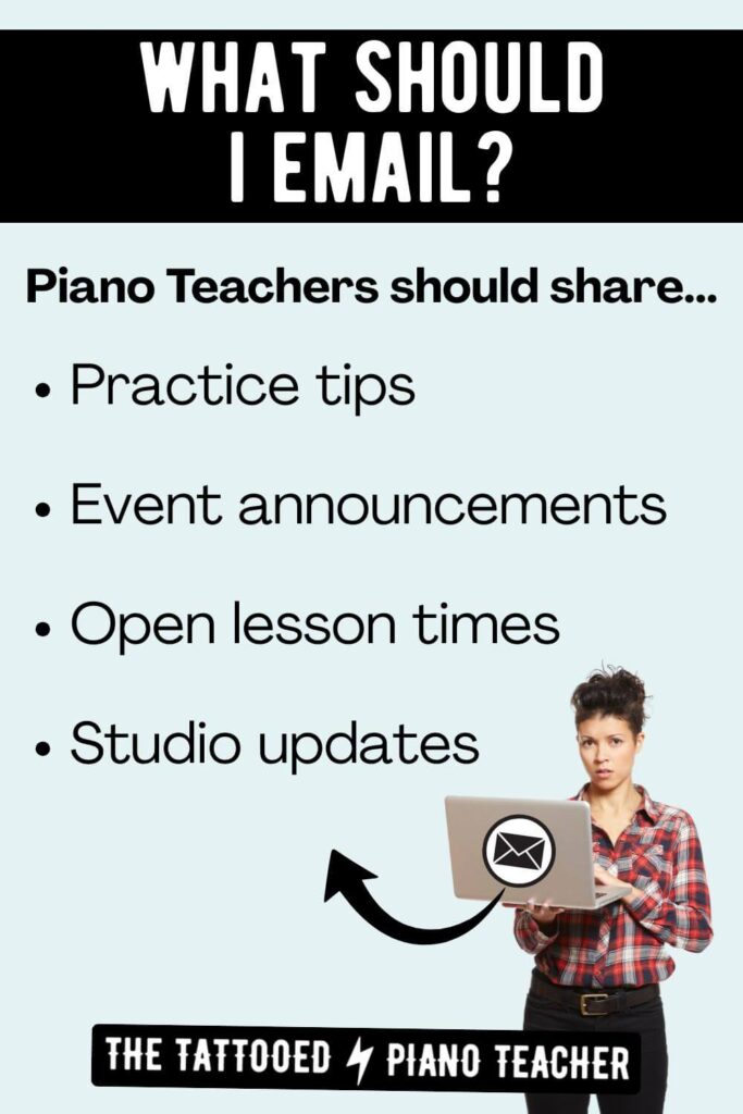 email marketing ideas for piano teachers to communicate with parents and attract new students