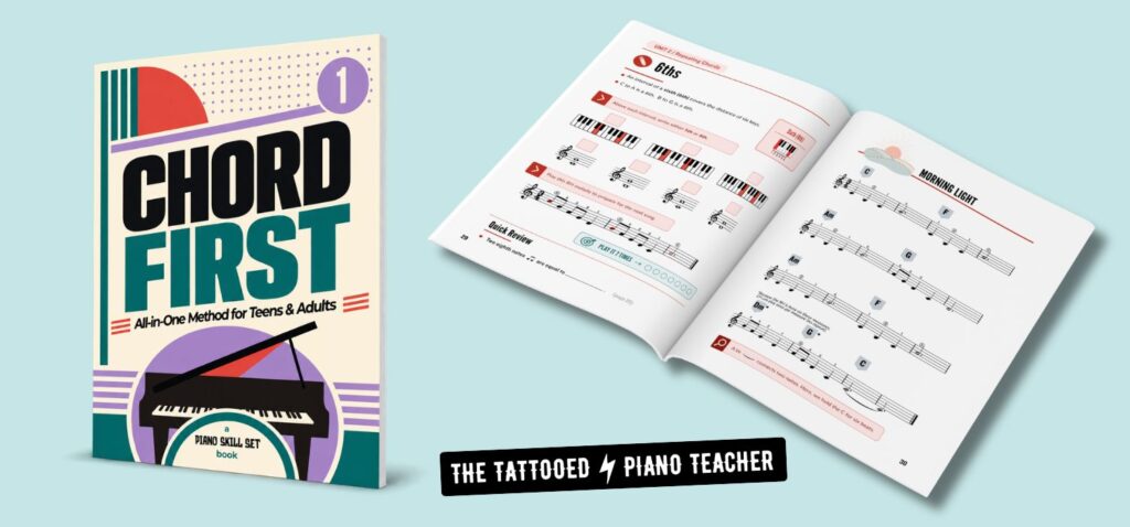 chord first lead sheet based piano method for teens and adults and older beginners. the tattooed piano teacher